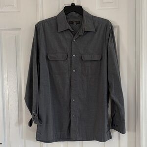 Banana Republic Men’s long sleeve gray button up Cotton Wool Dress shirt Size XL
